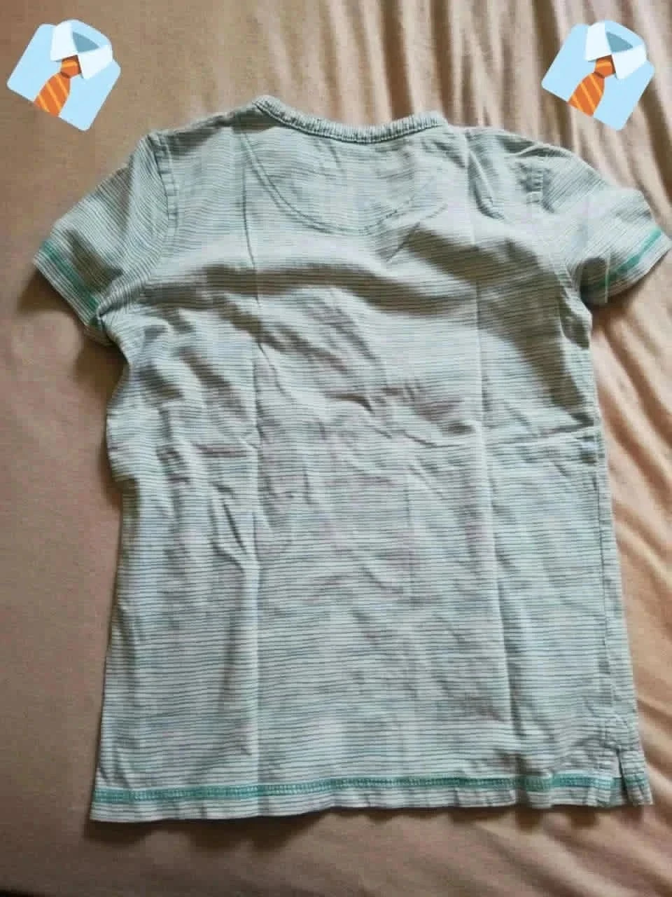 In Extenso Camiseta para niño 10 años (140 cm) Buen estado - rayas azul cielo casual te – photo 2